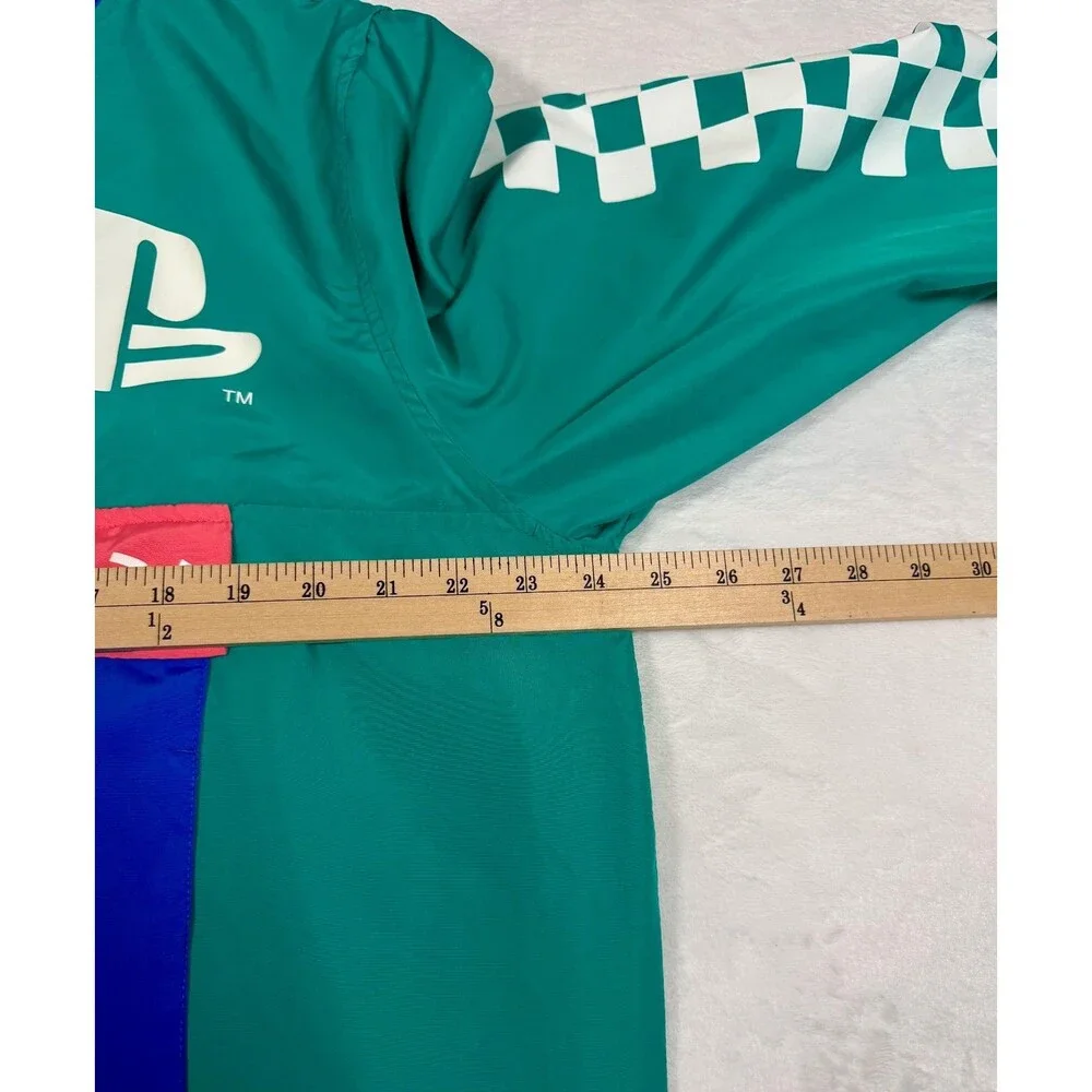 Sony PlayStation Bioworld Windbreaker Hoodie Mens L Pastel Colorblock Retro